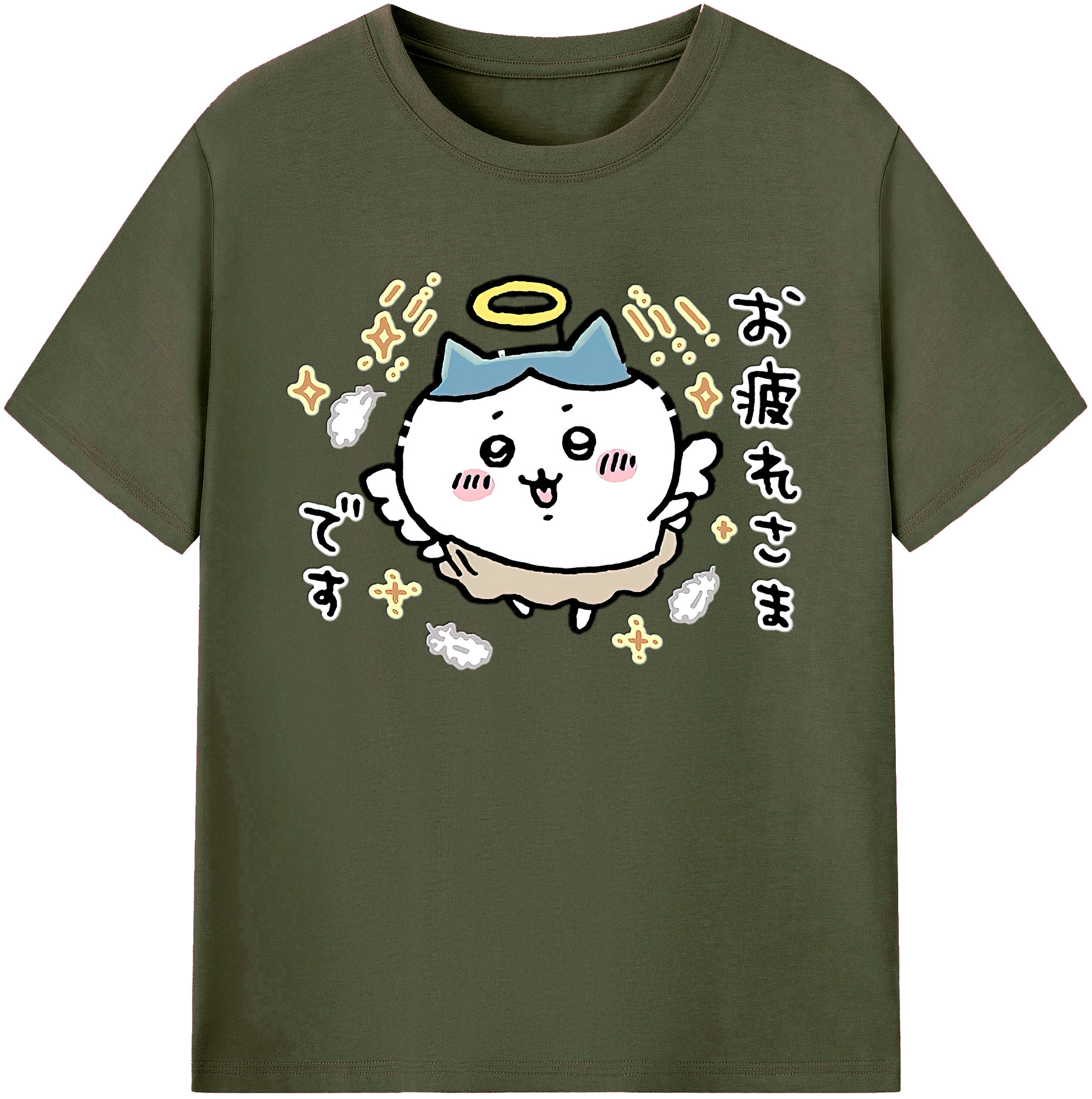 （画像用） ちいかわ ハチワレ Chii-kawa hachiware 綿100％ メンズ半袖Tシャツ｜肌触りやわらか＆通気性
